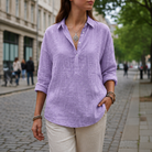 Trento Linen-Look Popover Blouse 5