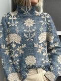 Women's Turtleneck Sweater with Woodland Graphic