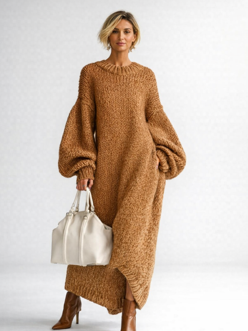 VALERIA | Oversized Knit Maxi Sweater Dress 0
