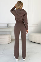 Velour Zip-Up Straight Leg Jogging Set for Women 5