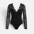 Lace Sleeve V Neck Bodysuit