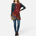 Printed Long Sleeve Tunic Top