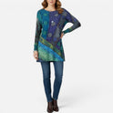 Printed Long Sleeve Tunic Top
