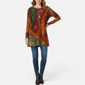 Printed Long Sleeve Tunic Top