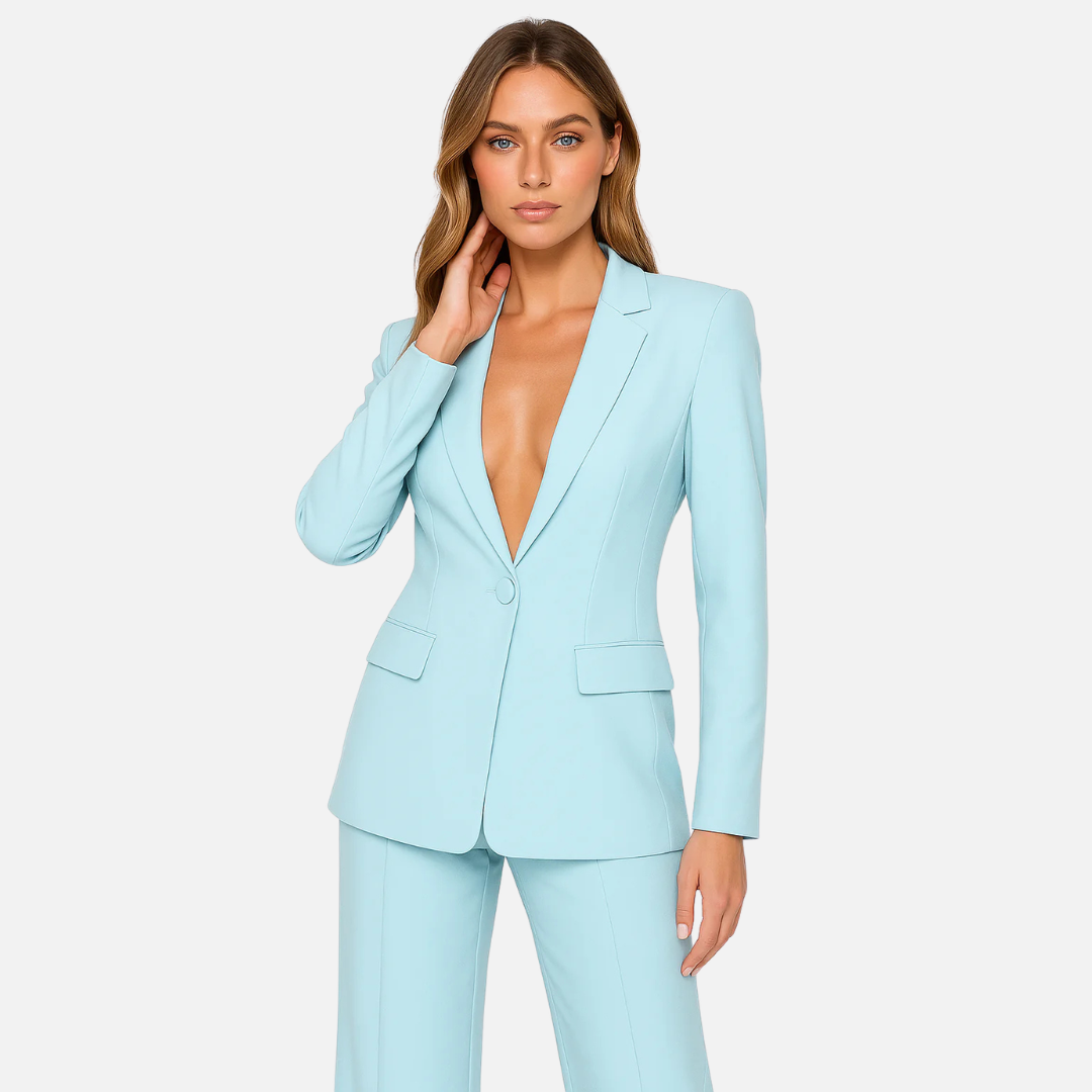 Women's Elegant Blazer and Trouser Set with Crease 2