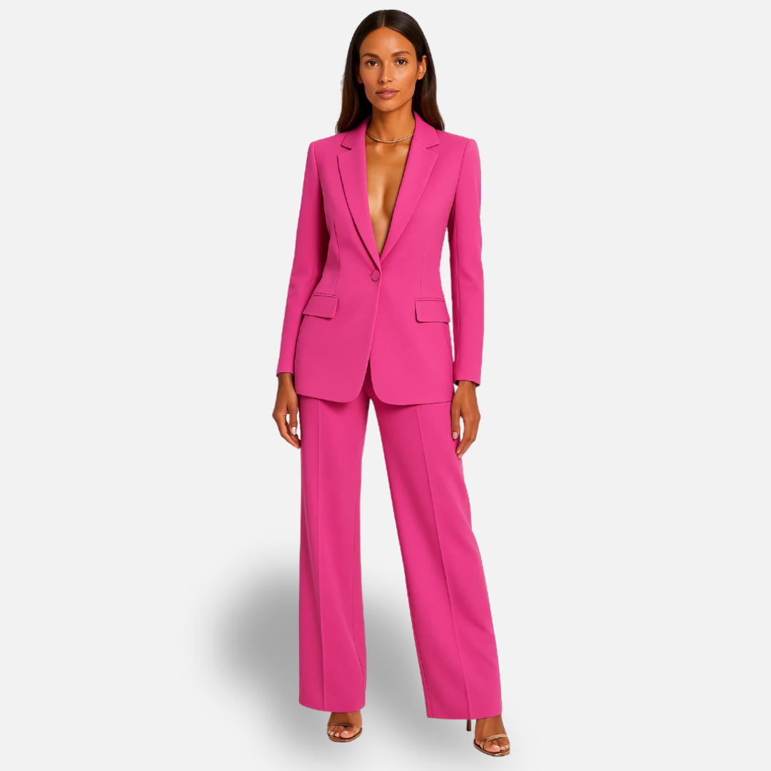 Women's Elegant Blazer and Trouser Set with Crease 4