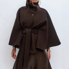 Women's High Collar Cape Coat – Luxurious and Elegant Winter Coat 4