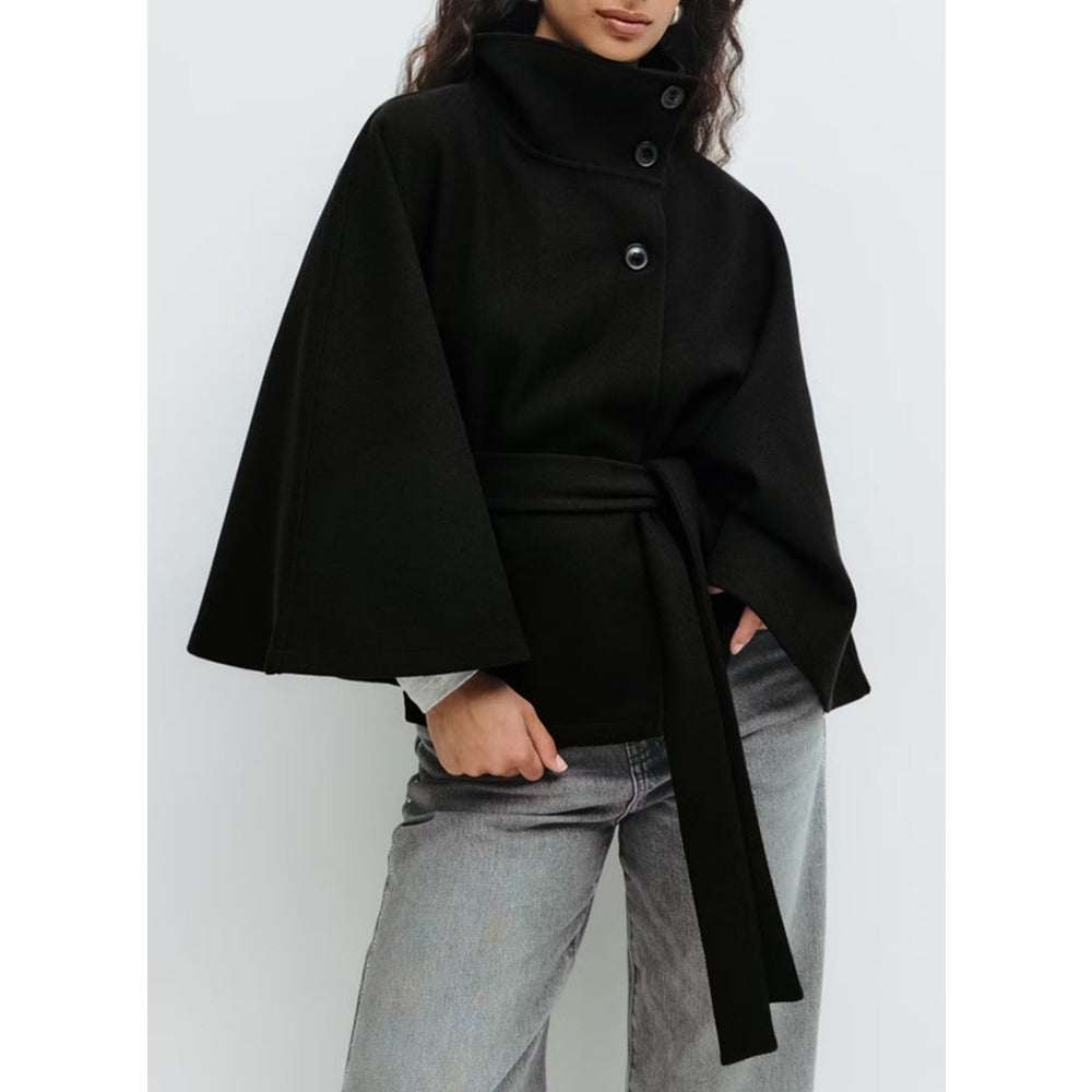 Women's High Collar Cape Coat – Luxurious and Elegant Winter Coat 5