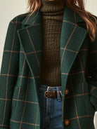 Women's Retro Lapel Plaid Tweed Coat 1