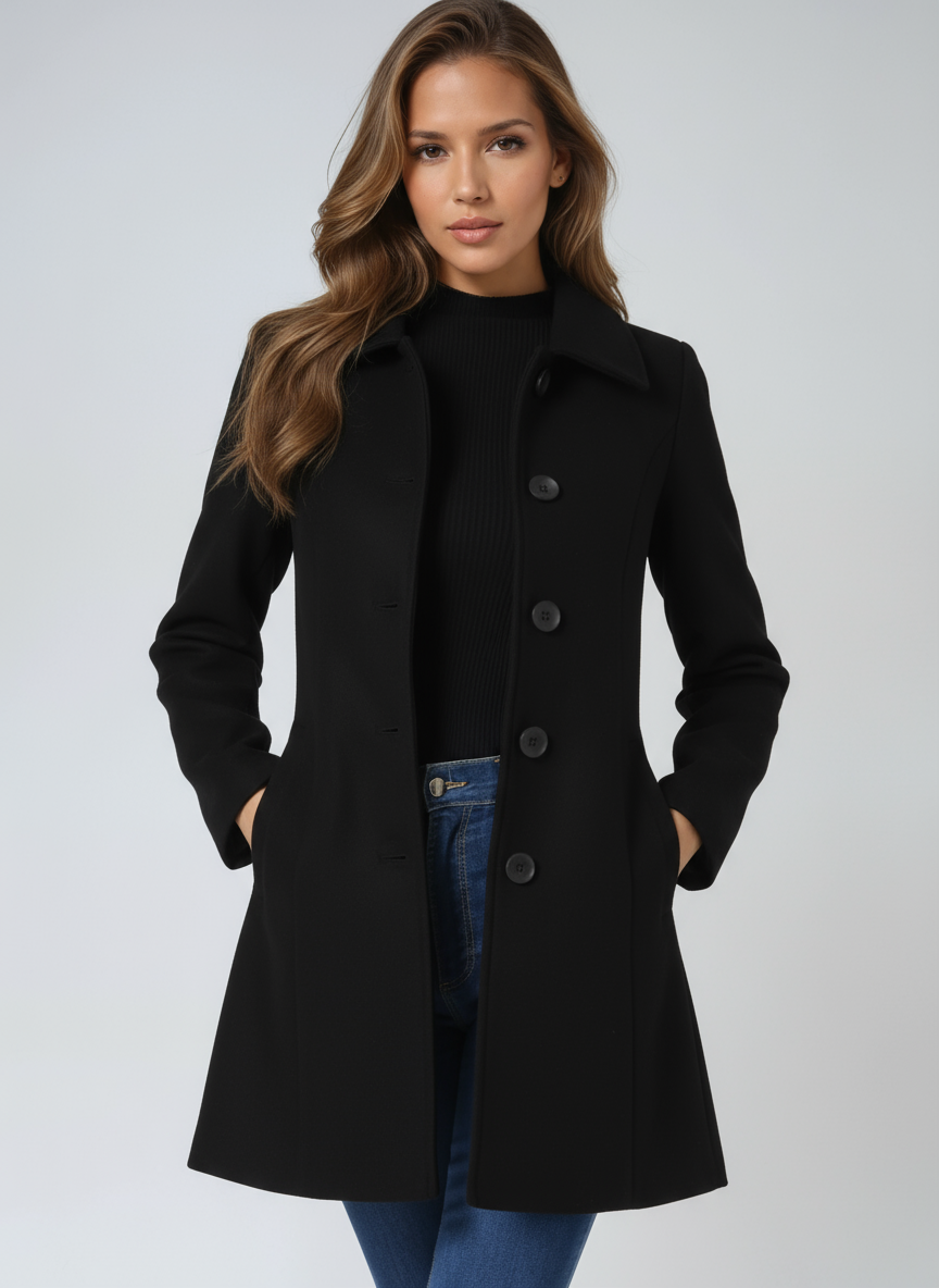 Women's Single Breasted Winter Trench Coats 1