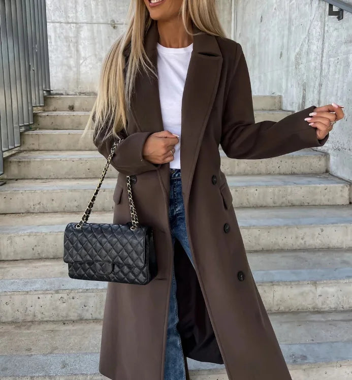 Women's Thick Double-Breasted Coat 0