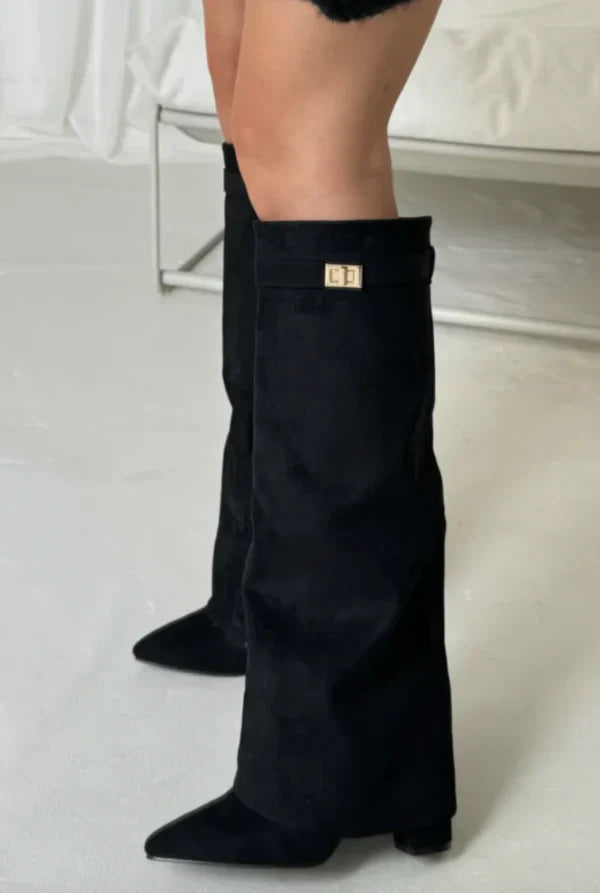 Women's high heeled boots – Elegant design with gold detail 5