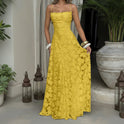 Women's Open Back Floral Lace Maxi Dress