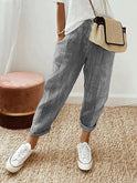 Women's Relaxed Fit Striped Pants with Pockets