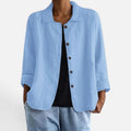 Button Front Linen Blend Jacket