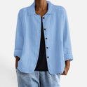 Button Front Linen Blend Jacket