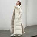 Women's Winter Puffer Coat – Long, Hooded, Down-Filled