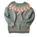 Women's Geometric Knit Sweater with Crew Neck