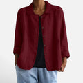 Button Front Linen Blend Jacket