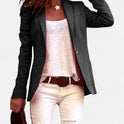 Women's Single-Button Blazer with Lapel Collar