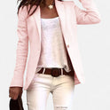 Women's Single-Button Blazer with Lapel Collar