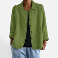 Button Front Linen Blend Jacket