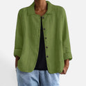 Button Front Linen Blend Jacket
