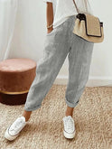Women's Relaxed Fit Striped Pants with Pockets