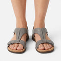 Orthopedic Hook and Loop Open Toe Flat Casual Sandals