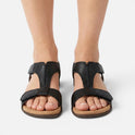 Orthopedic Hook and Loop Open Toe Flat Casual Sandals