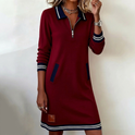 Women's Long Sleeve Quarter Zip Polo Dress