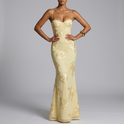 Women's Floral Embroidered Bustier Maxi Dress