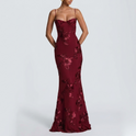 Women's Floral Embroidered Bustier Maxi Dress