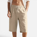 Bermuda Shorts Drawstring Elastic Waist Casual