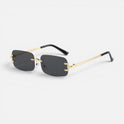 Rimless Sunglasses Rectangular Metal Frame Eyewear
