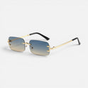 Rimless Sunglasses Rectangular Metal Frame Eyewear