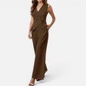 Waistcoat and Trousers Sleeveless Two Piece Set