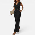 Waistcoat and Trousers Sleeveless Two Piece Set