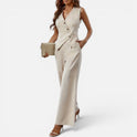 Waistcoat and Trousers Sleeveless Two Piece Set