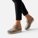 Orthopedic Espadrille Flats Slingback Canvas Closed Toe Elastic Strap