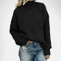 Women's High Neck Cable Knit Sweater