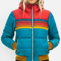 Hooded Puffer Jacket Quilted Zip Front Long Sleeve
