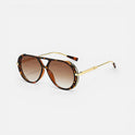 Aviator Sunglasses Metal Frame Gradient Lenses