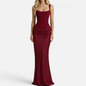 Maxi Dress Corset Style Sleeveless Square Neck