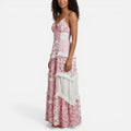 Floral Tiered Wedding Guest Maxi Dress with Spaghetti Straps