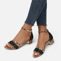 Women Orthopedic Sandals Ankle Strap Block Heel Open Toe