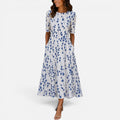 Midii Dress Floral Round Neck Half Sleeve