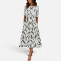 Midii Dress Floral Round Neck Half Sleeve