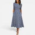 Midii Dress Floral Round Neck Half Sleeve