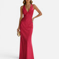 Twist Front Halterneck Maxi Dress